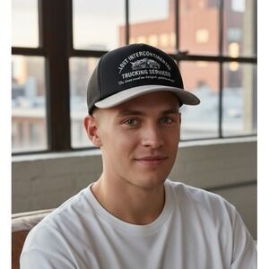 Lost Enterprises Mens Intercontinental Trucker Black Foam Snapback Hat Mesh